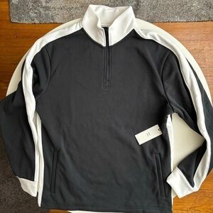Swet Tailor Men’s Stretch Fleece Quarter Zip Pullover Sweater Size Medium New